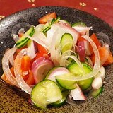 たこきゅうりトマトの寿司酢マリネ